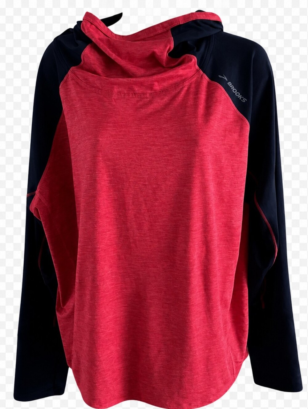 Brooks Women's Running Hoodie Pullover Pink Black Long Sleeve Thumbhole Active